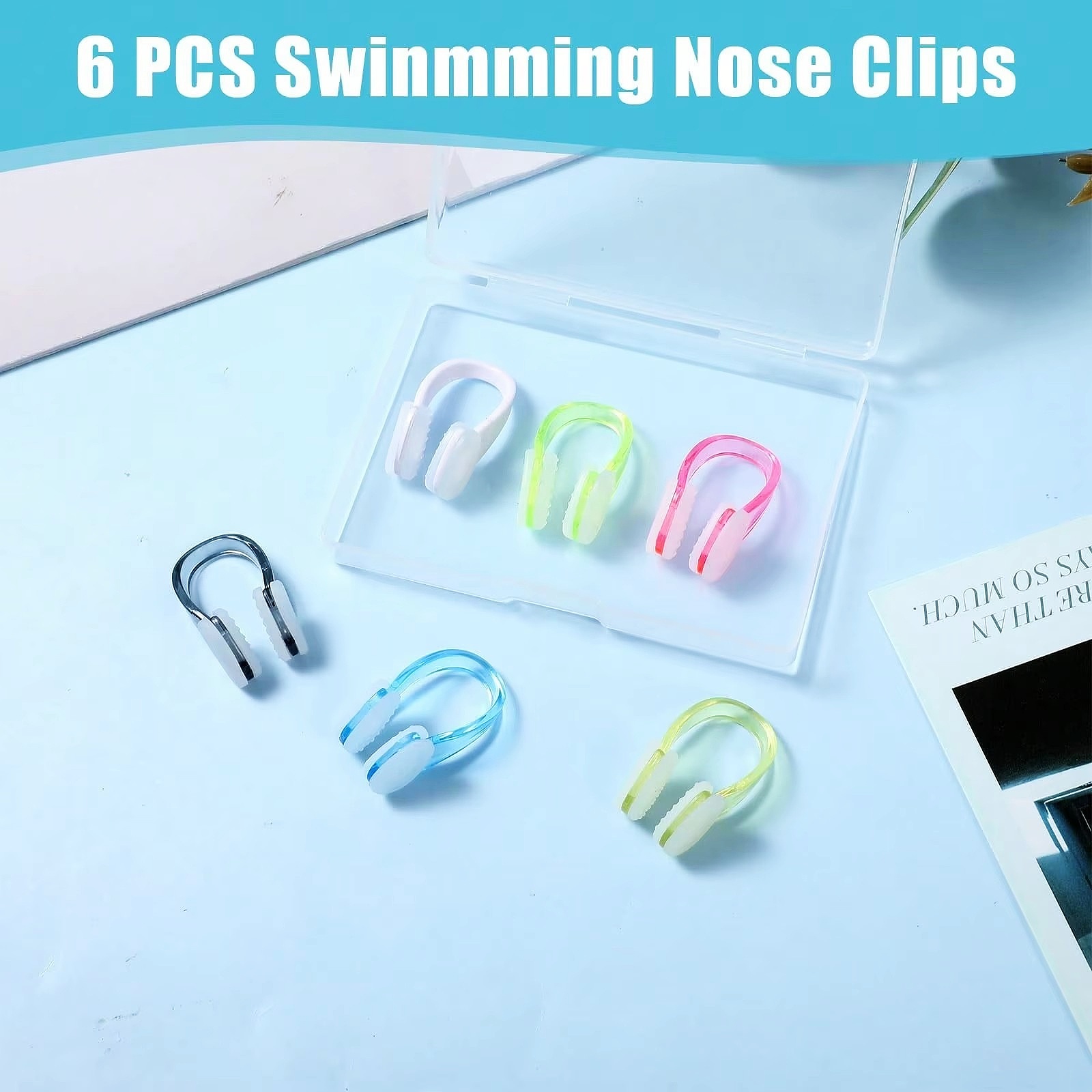 Aquatic Sports Swimming - คลิปหนีบจมูกซิลิโคนกันน้ำสำหรับว่ายน้ำ ชุด 1/2/3/4/5/6/7 ชิ้น - อุปกรณ์กีฬาทางน้ำที่ใช้ซ้ำได้