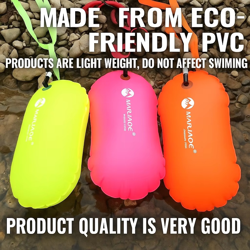 Swim Buoy Open Water - ทุ่นลอยน้ำเป่าลมสำหรับสระว่ายน้ำ ถุงลม PVC สำหรับลอยตัวในน้ำ ทุ่นช่วยชีวิตในน้ำเปิด ถุงลมเป่าลม